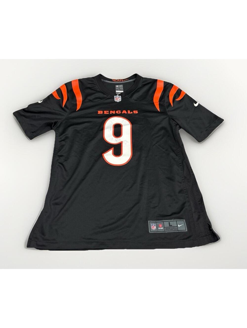 Men’s Nike Black Cincinnati Bengals Joe Burrow #9 Game Jersey Size Large